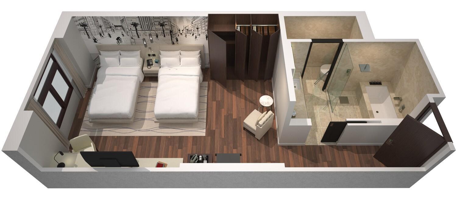 La Ville Hotel & Suites City Walk Dubai, Autograph Collection Eksteriør bilde 3D rendering of a hotel room