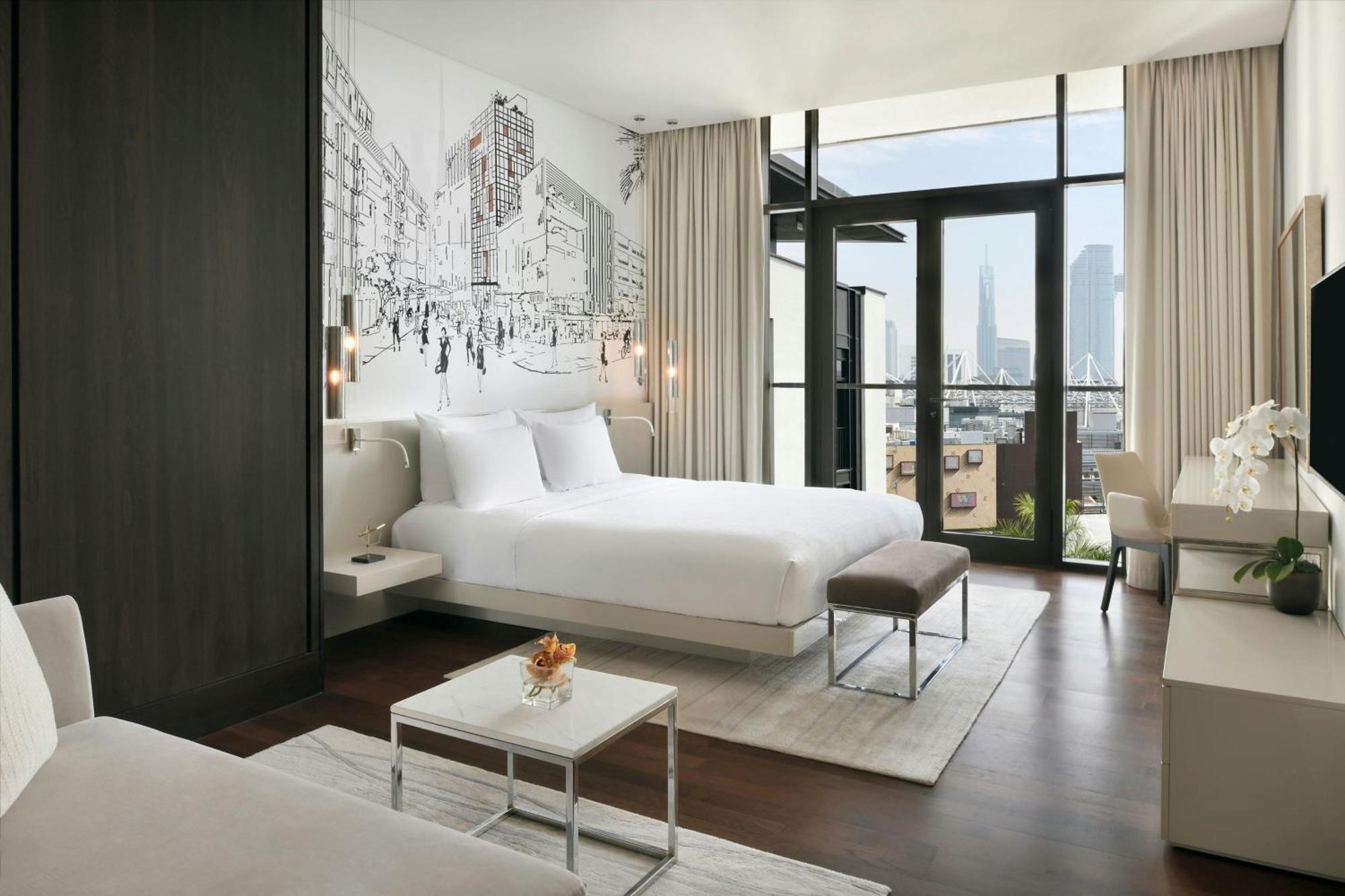 La Ville Hotel & Suites City Walk Dubai, Autograph Collection Eksteriør bilde A bedroom at the hotel