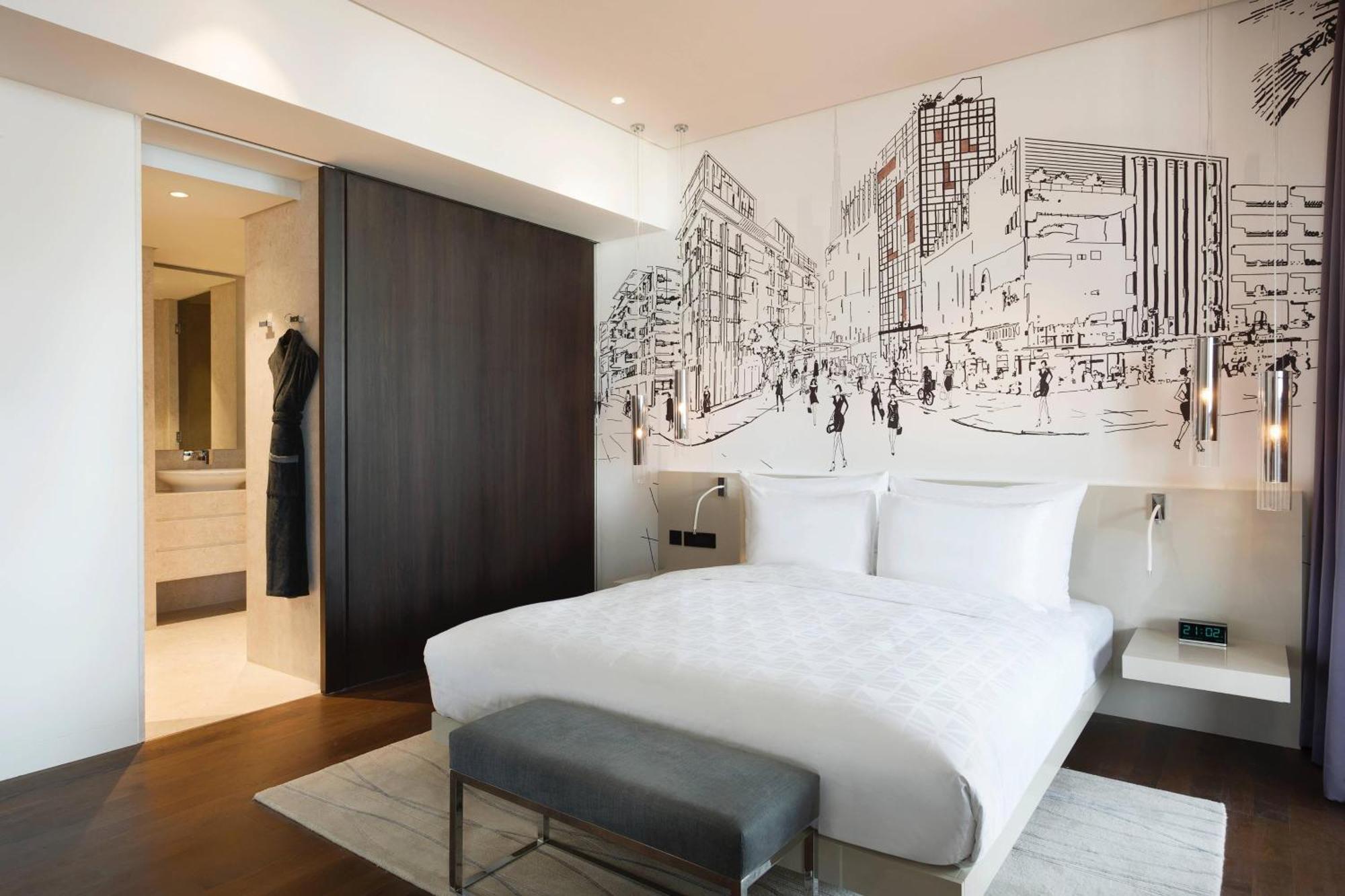 La Ville Hotel & Suites City Walk Dubai, Autograph Collection Eksteriør bilde A bedroom at the hotel